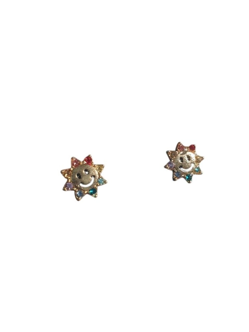 Sun Face Stud Earring Rainbow Pride Girl Cute Accessory Post Back Pierced School